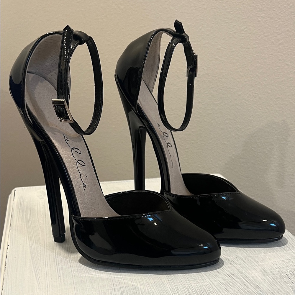 Ellie Shiny Black Women's Heels